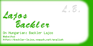 lajos backler business card